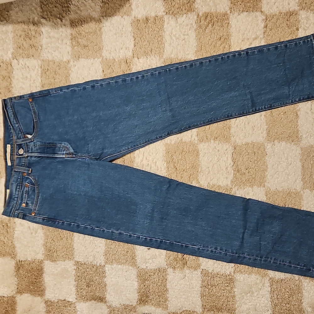 Levi's Womens Wedgie Straight Medium Wash Denim Jeans Size 27 Length 28